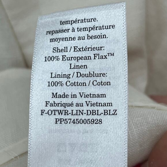 Everlane The Linen Double Breasted Blazer 8 Bone White Flax Relaxed Ethical NEW - Picture 15 of 16